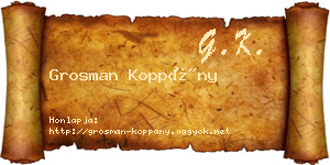 Grosman Koppány névjegykártya